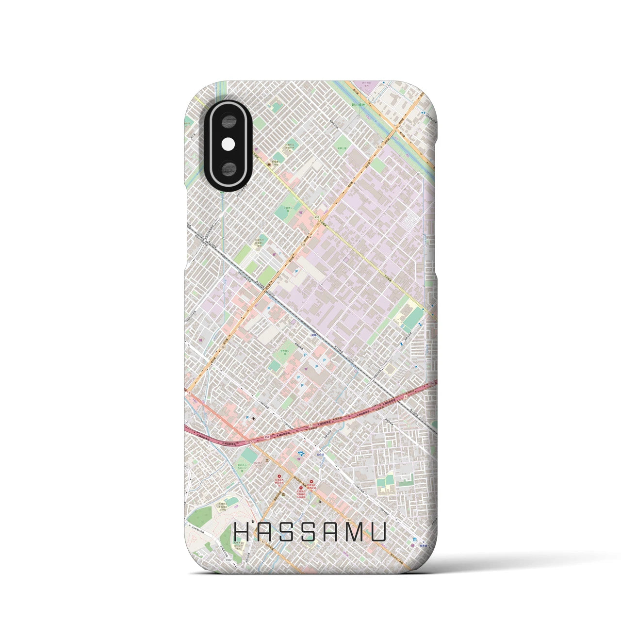 【発寒(北海道)】地図柄iPhoneケース(バックカバータイプ)