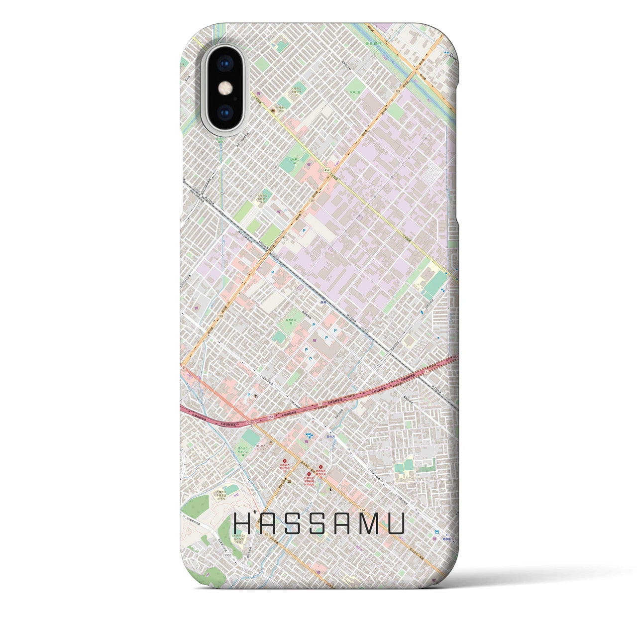 【発寒(北海道)】地図柄iPhoneケース(バックカバータイプ)