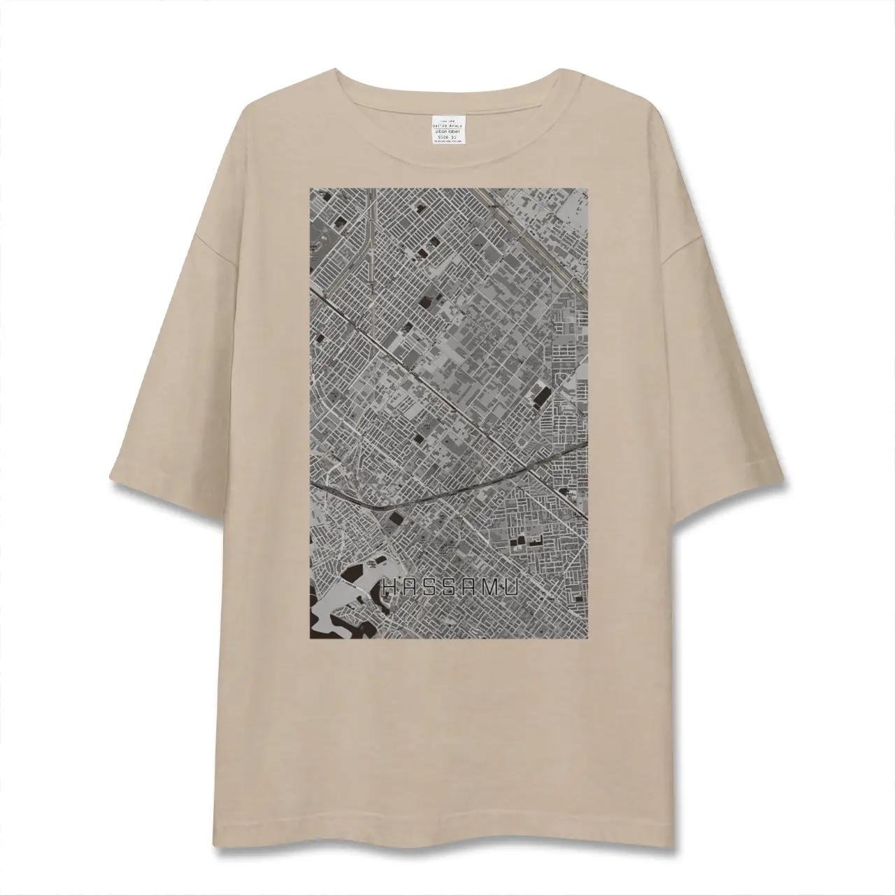 【発寒(北海道)】地図柄ビッグシルエットTシャツ