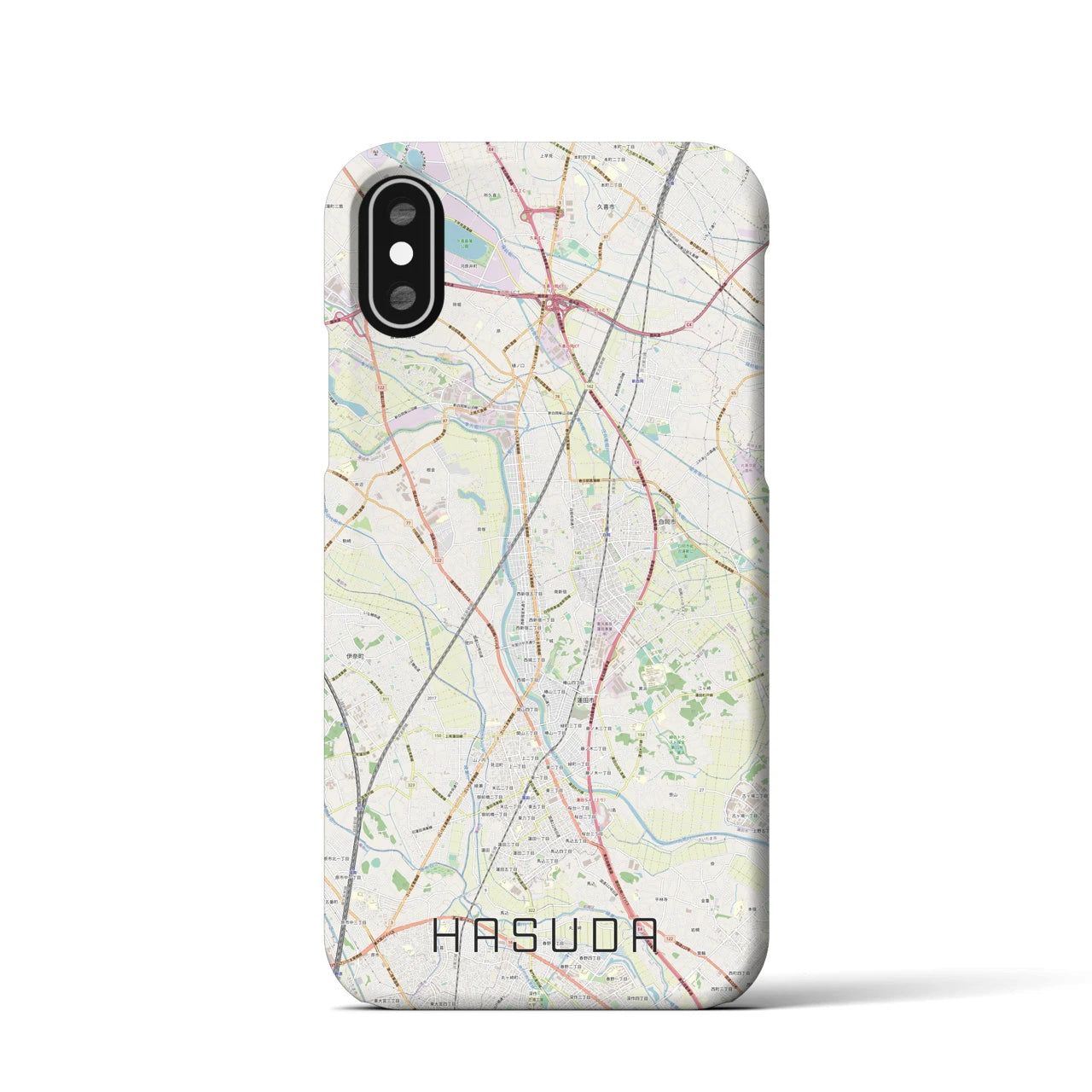 【蓮田(埼玉県)】地図柄iPhoneケース(バックカバータイプ)