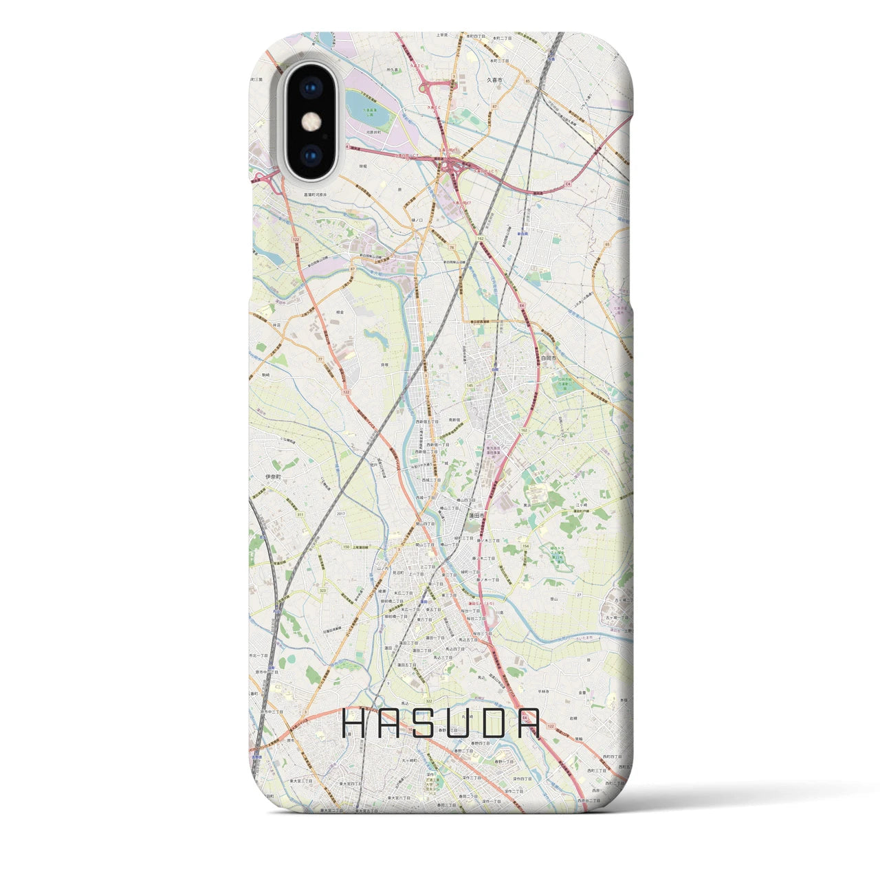 【蓮田(埼玉県)】地図柄iPhoneケース(バックカバータイプ)