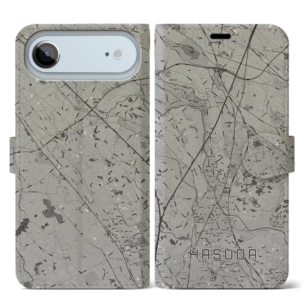 【蓮田(埼玉県)】地図柄iPhoneケース(手帳タイプ)