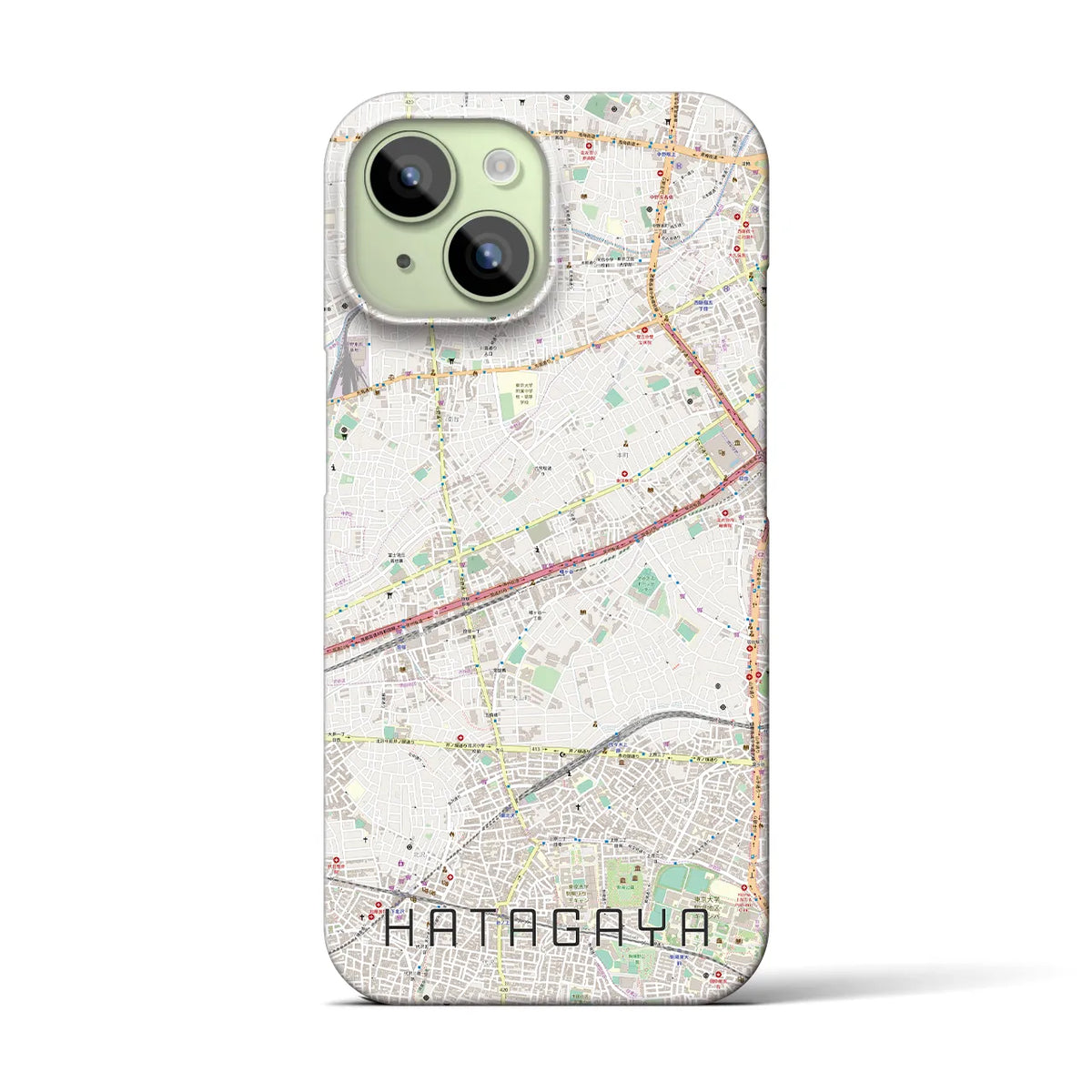 【幡ヶ谷(東京都)】地図柄iPhoneケース(バックカバータイプ)