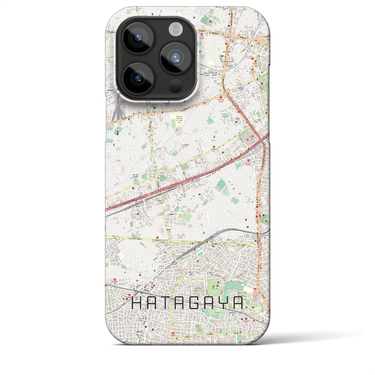 【幡ヶ谷(東京都)】地図柄iPhoneケース(バックカバータイプ)