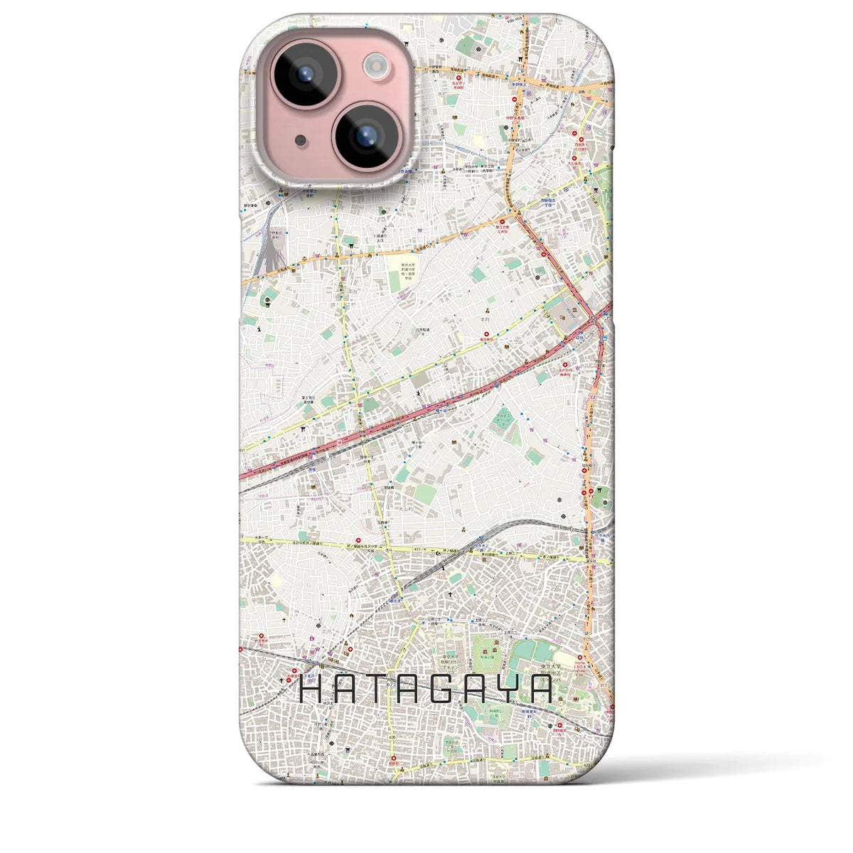 【幡ヶ谷(東京都)】地図柄iPhoneケース(バックカバータイプ)