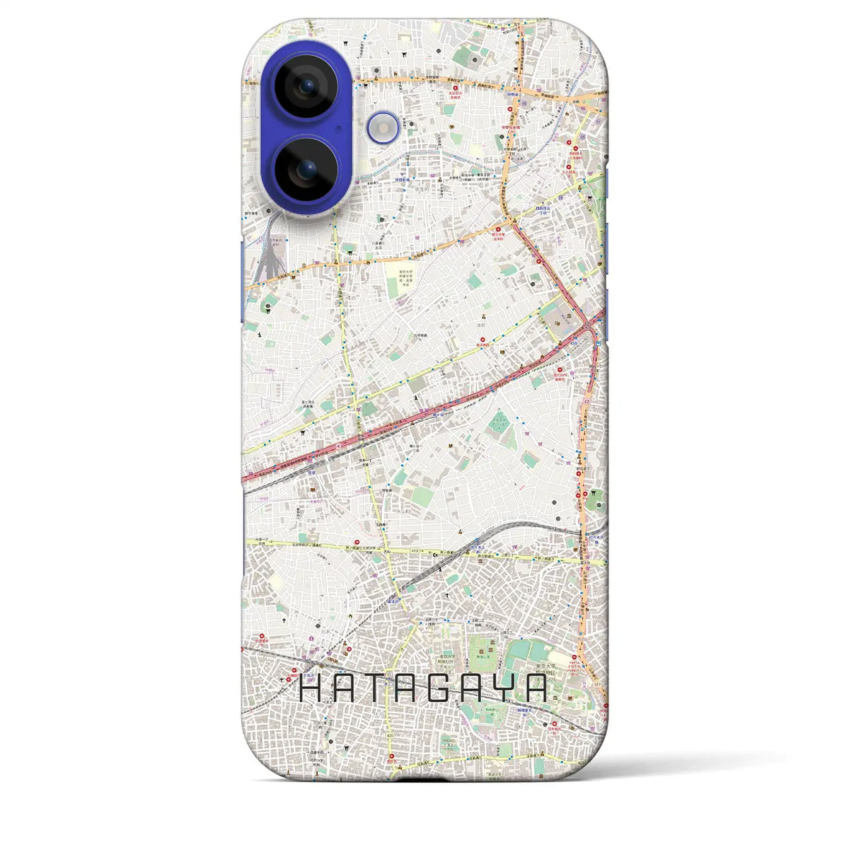 【幡ヶ谷(東京都)】地図柄iPhoneケース(バックカバータイプ)