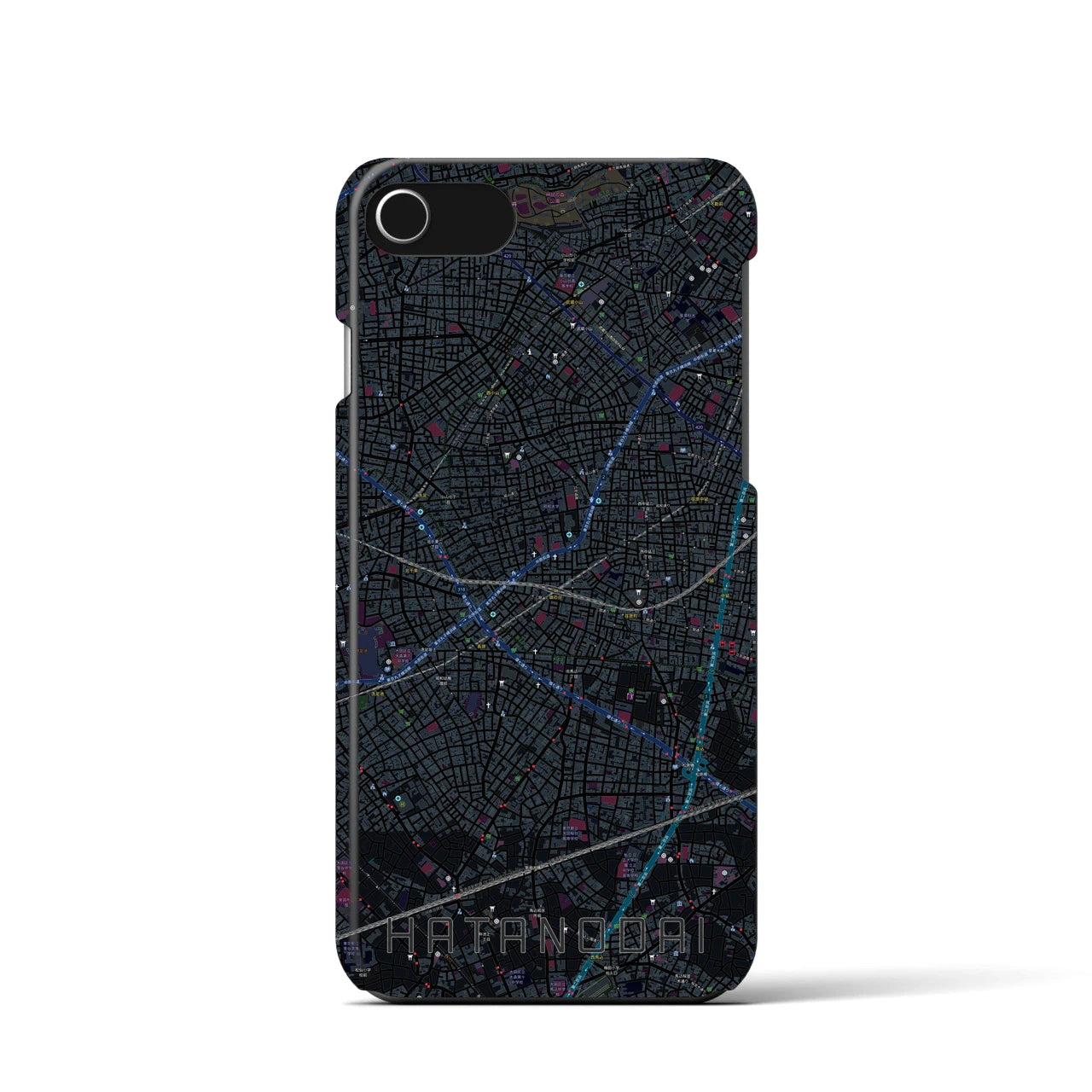 【旗の台(東京都)】地図柄iPhoneケース(バックカバータイプ)