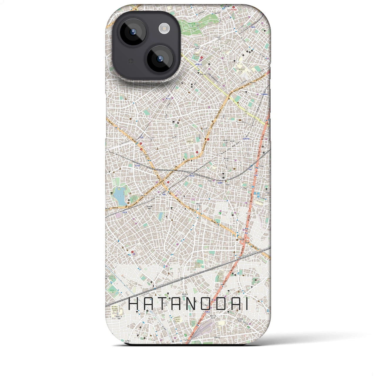 【旗の台(東京都)】地図柄iPhoneケース(バックカバータイプ)