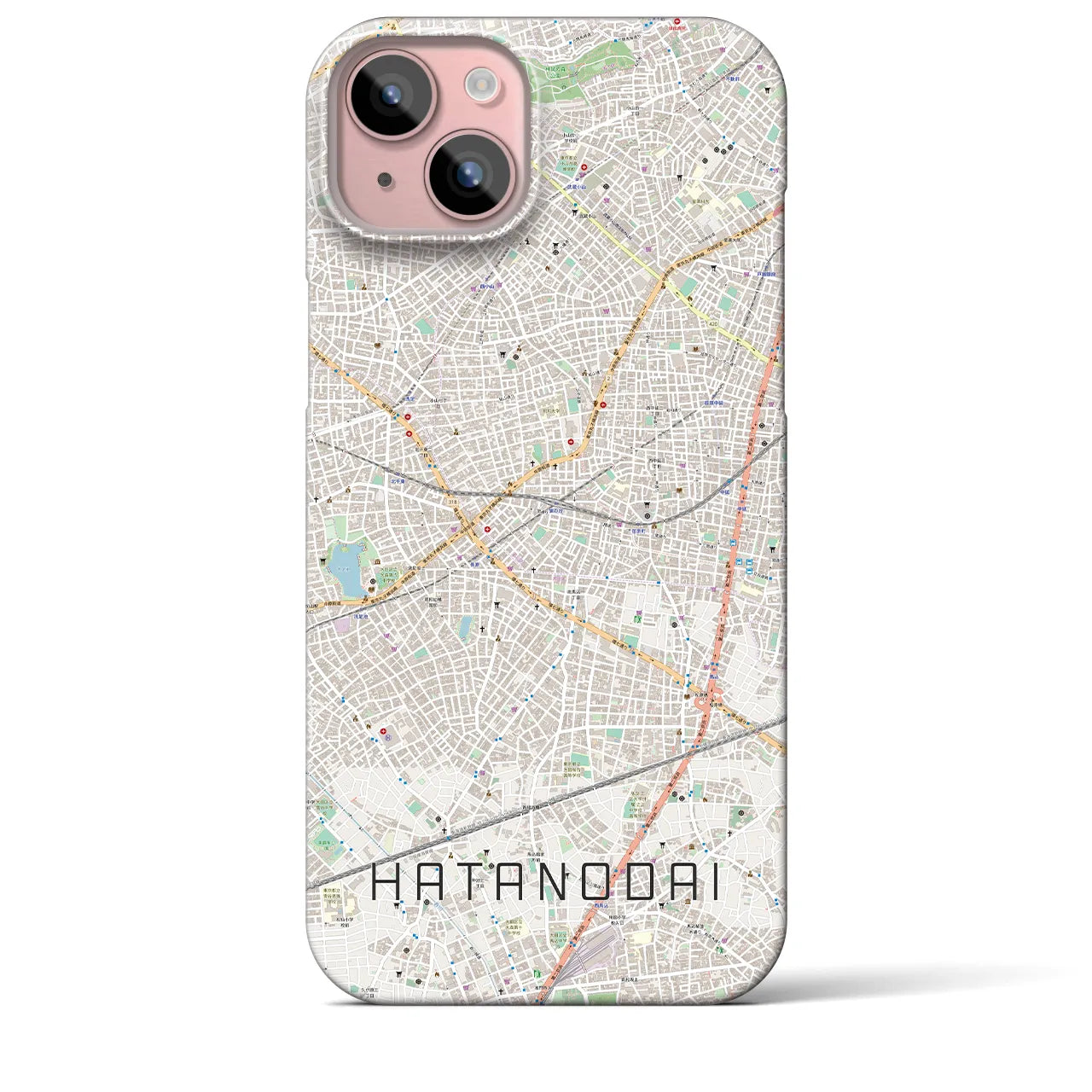 【旗の台(東京都)】地図柄iPhoneケース(バックカバータイプ)