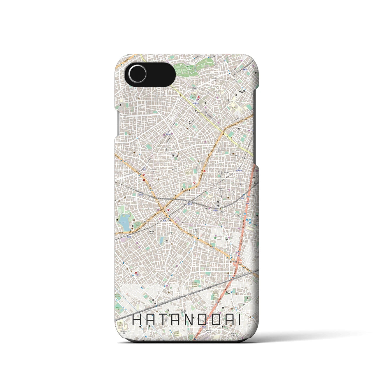 【旗の台(東京都)】地図柄iPhoneケース(バックカバータイプ)