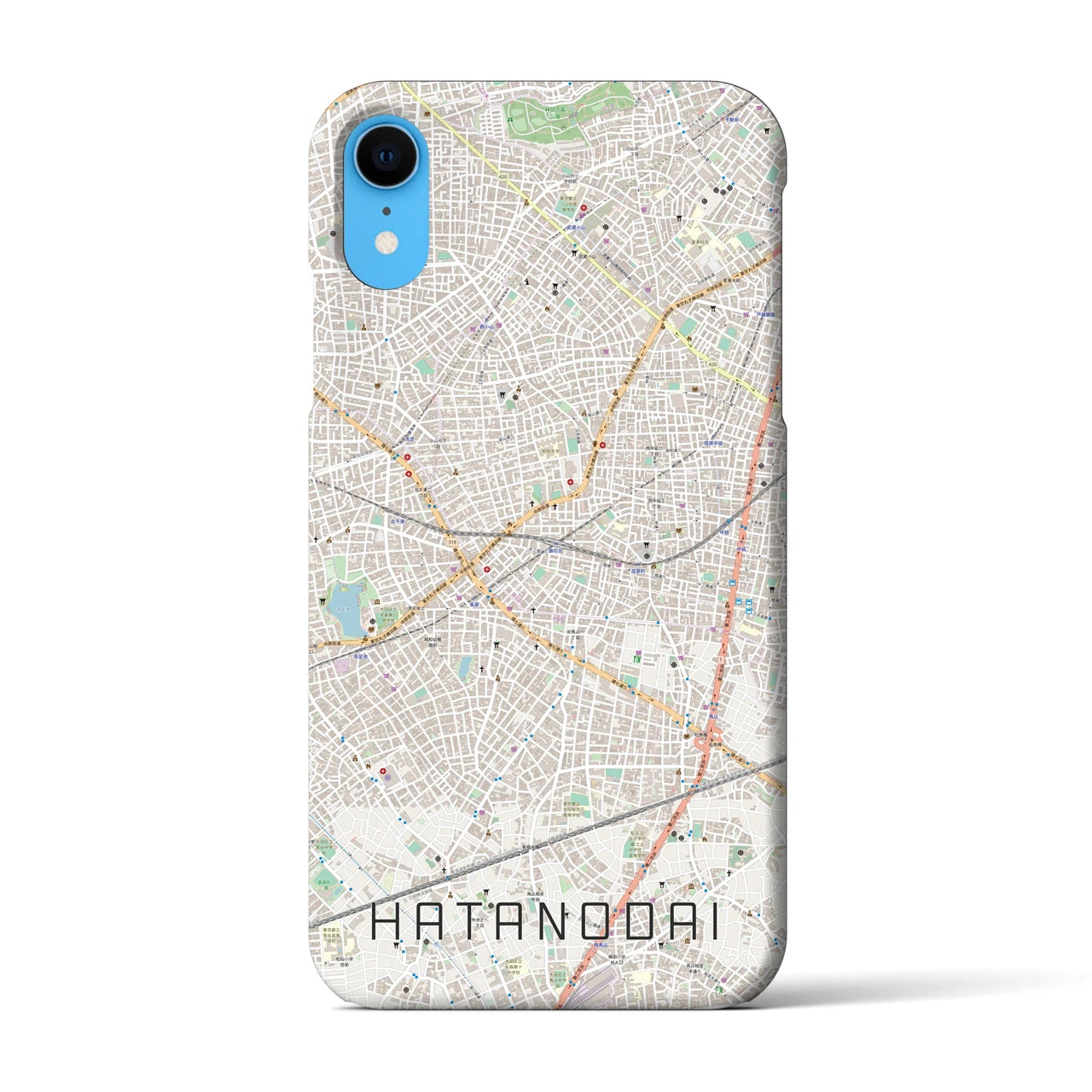 【旗の台(東京都)】地図柄iPhoneケース(バックカバータイプ)