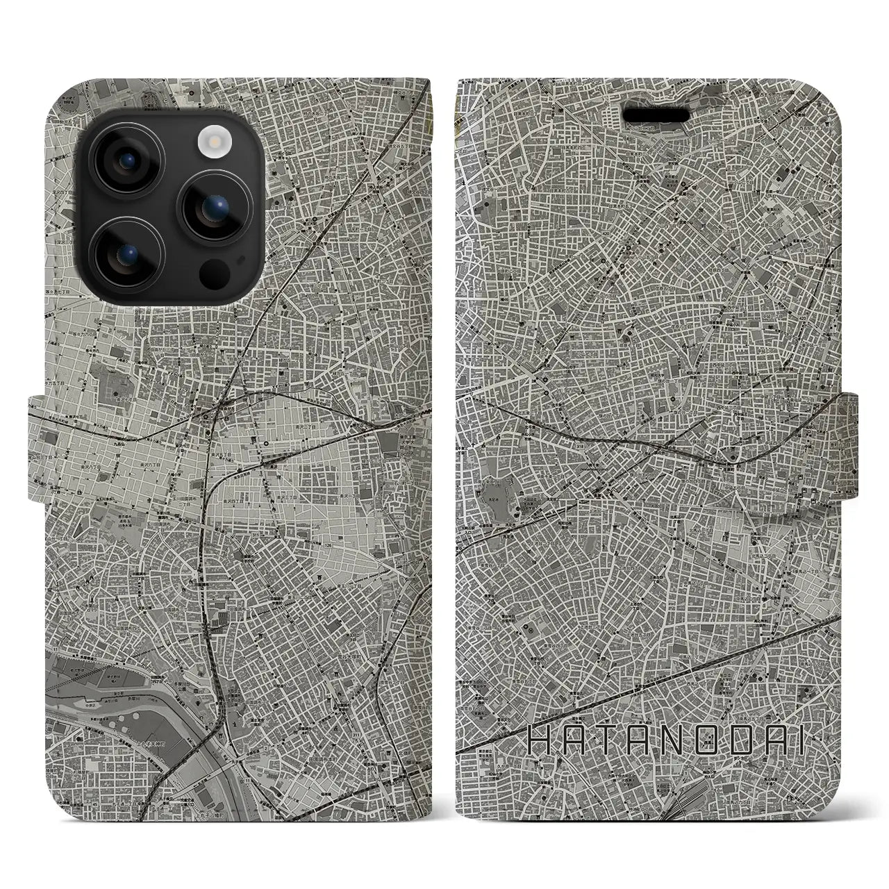 【旗の台(東京都)】地図柄iPhoneケース(手帳タイプ)