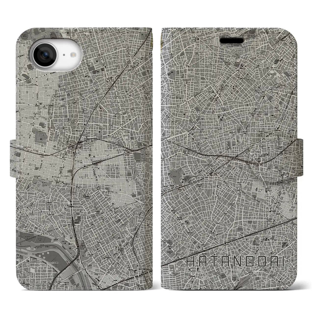 【旗の台(東京都)】地図柄iPhoneケース(手帳タイプ)