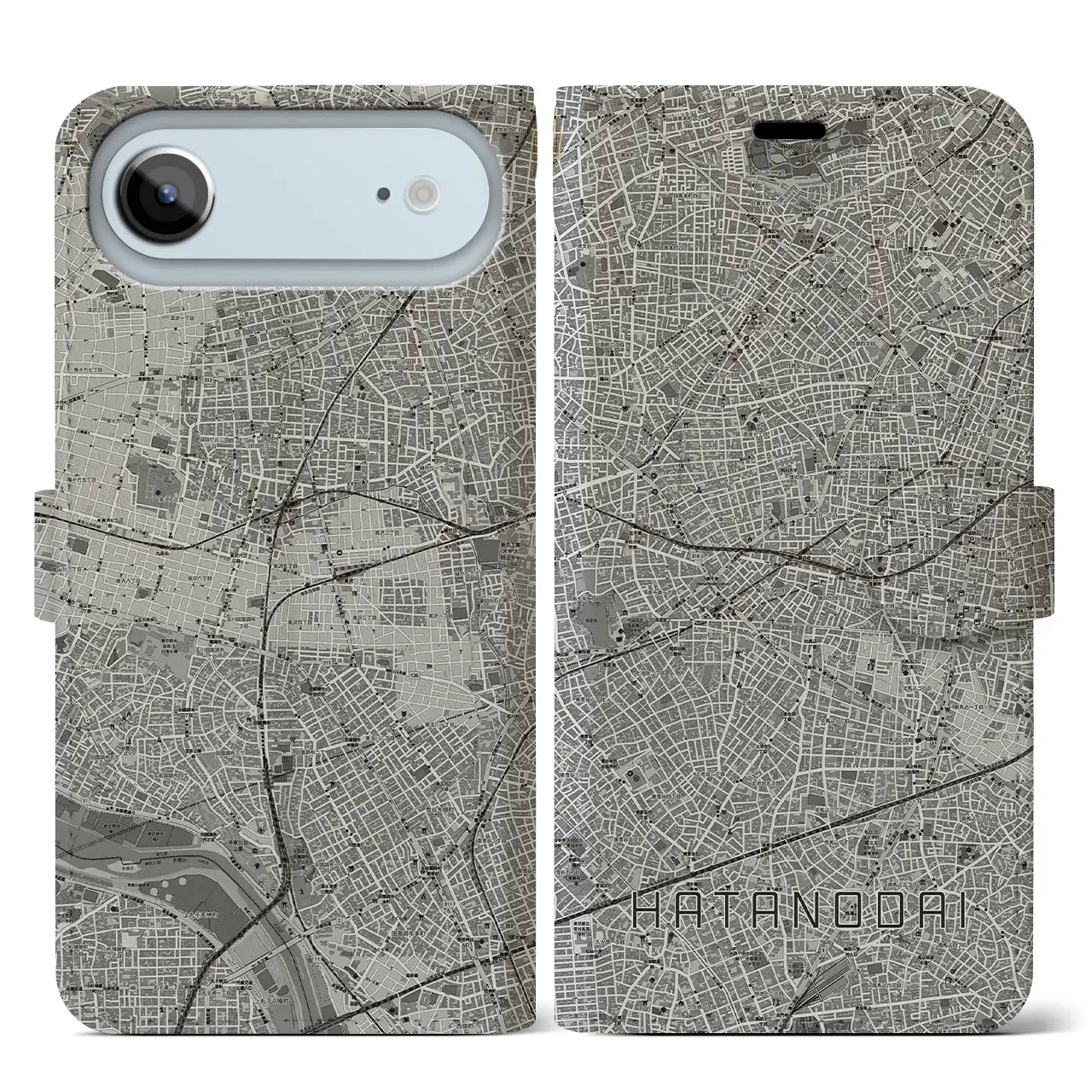 【旗の台(東京都)】地図柄iPhoneケース(手帳タイプ)