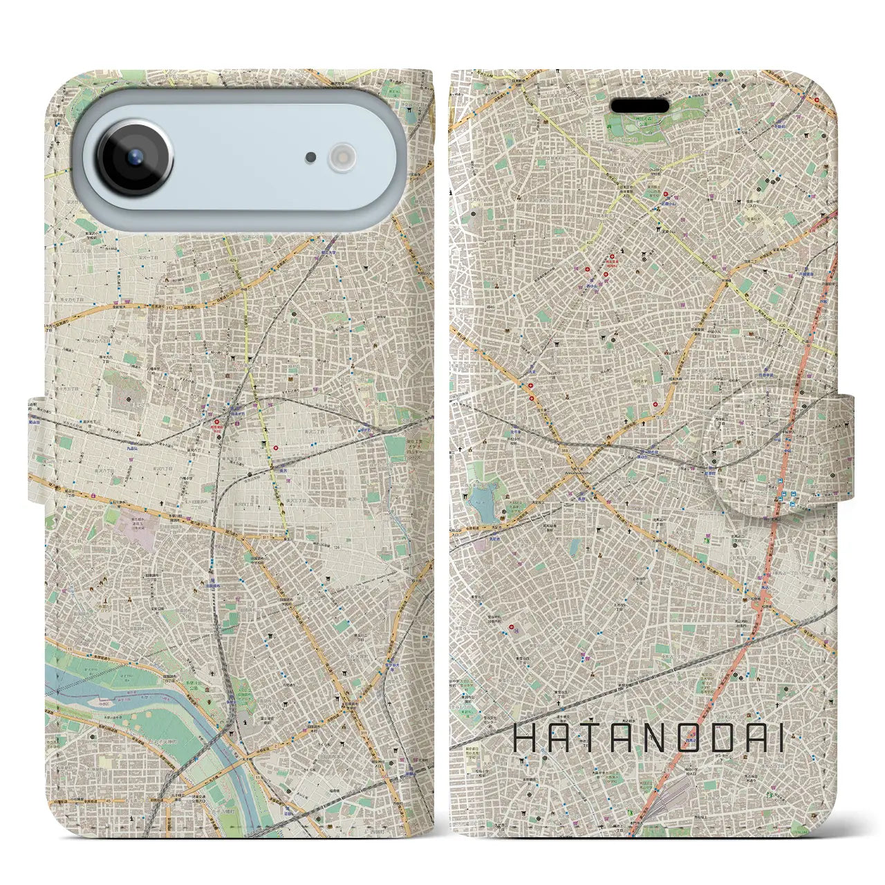 【旗の台(東京都)】地図柄iPhoneケース(手帳タイプ)