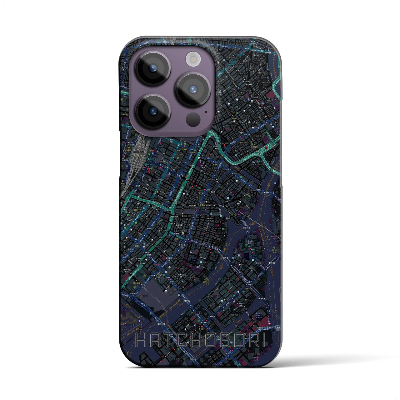 【八丁堀(東京都)】地図柄iPhoneケース(バックカバータイプ)