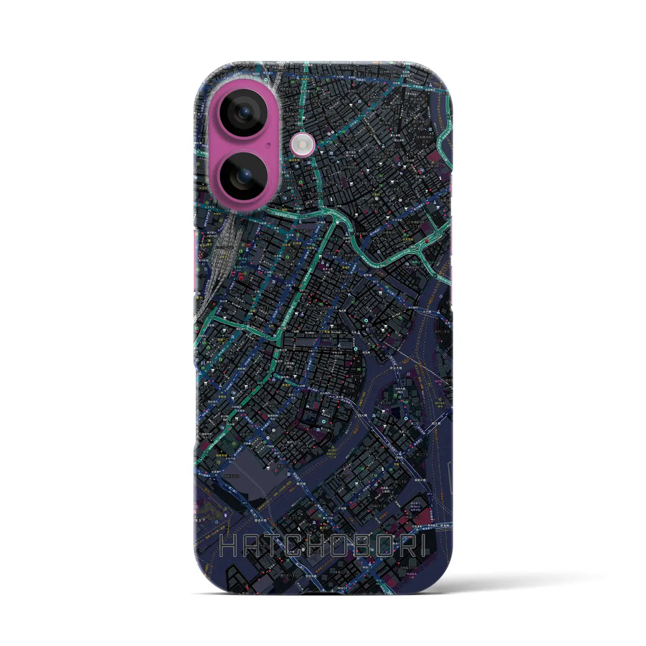 【八丁堀(東京都)】地図柄iPhoneケース(バックカバータイプ)