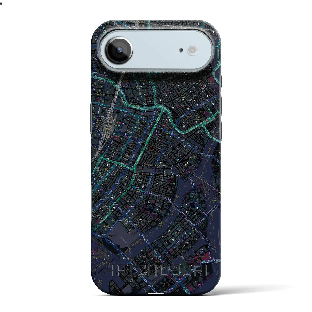 【八丁堀(東京都)】地図柄iPhoneケース(バックカバータイプ)