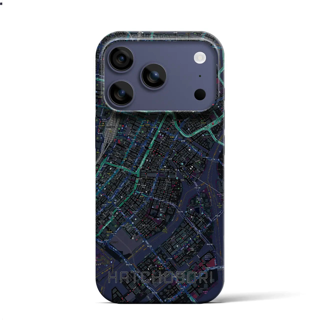 【八丁堀(東京都)】地図柄iPhoneケース(バックカバータイプ)