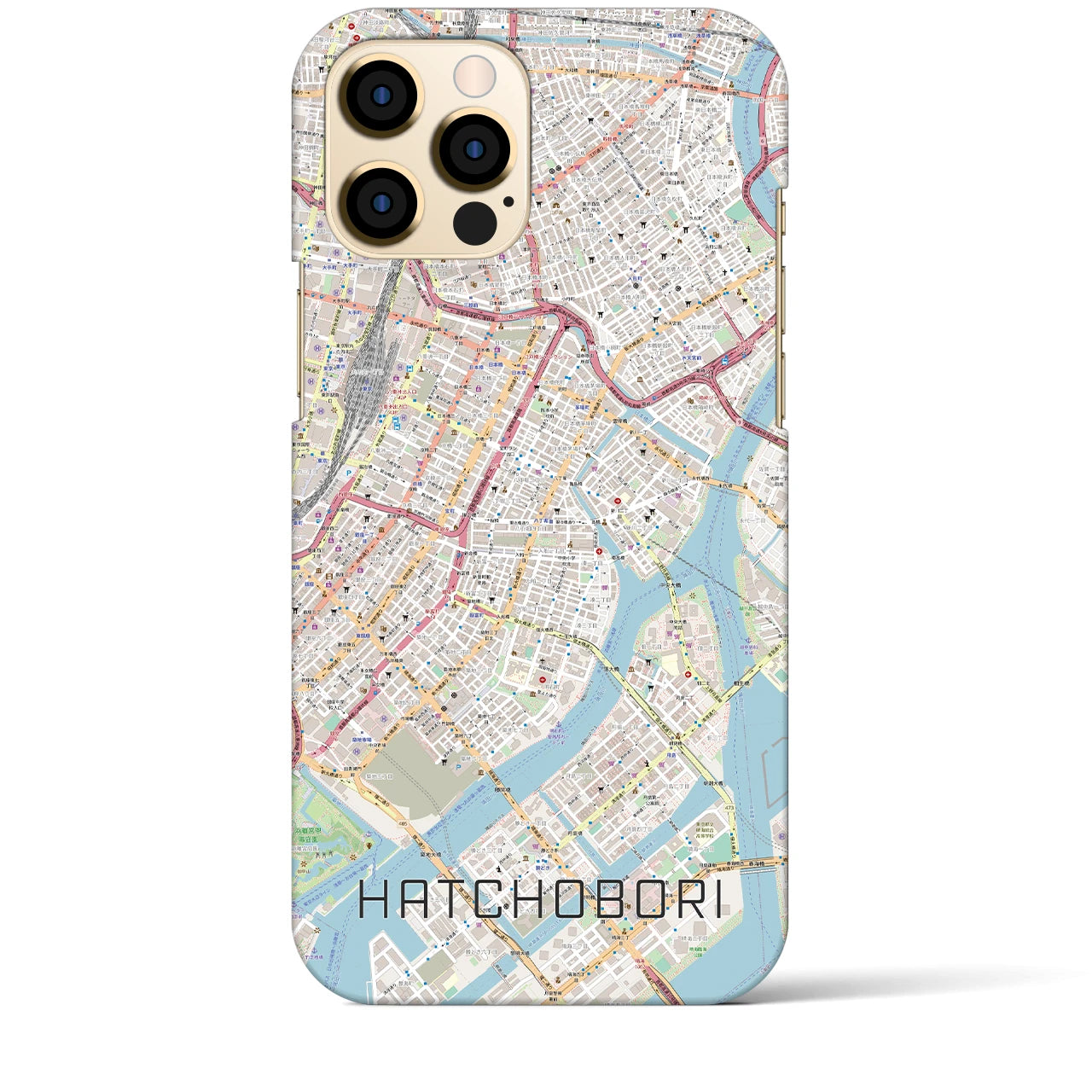 【八丁堀(東京都)】地図柄iPhoneケース(バックカバータイプ)