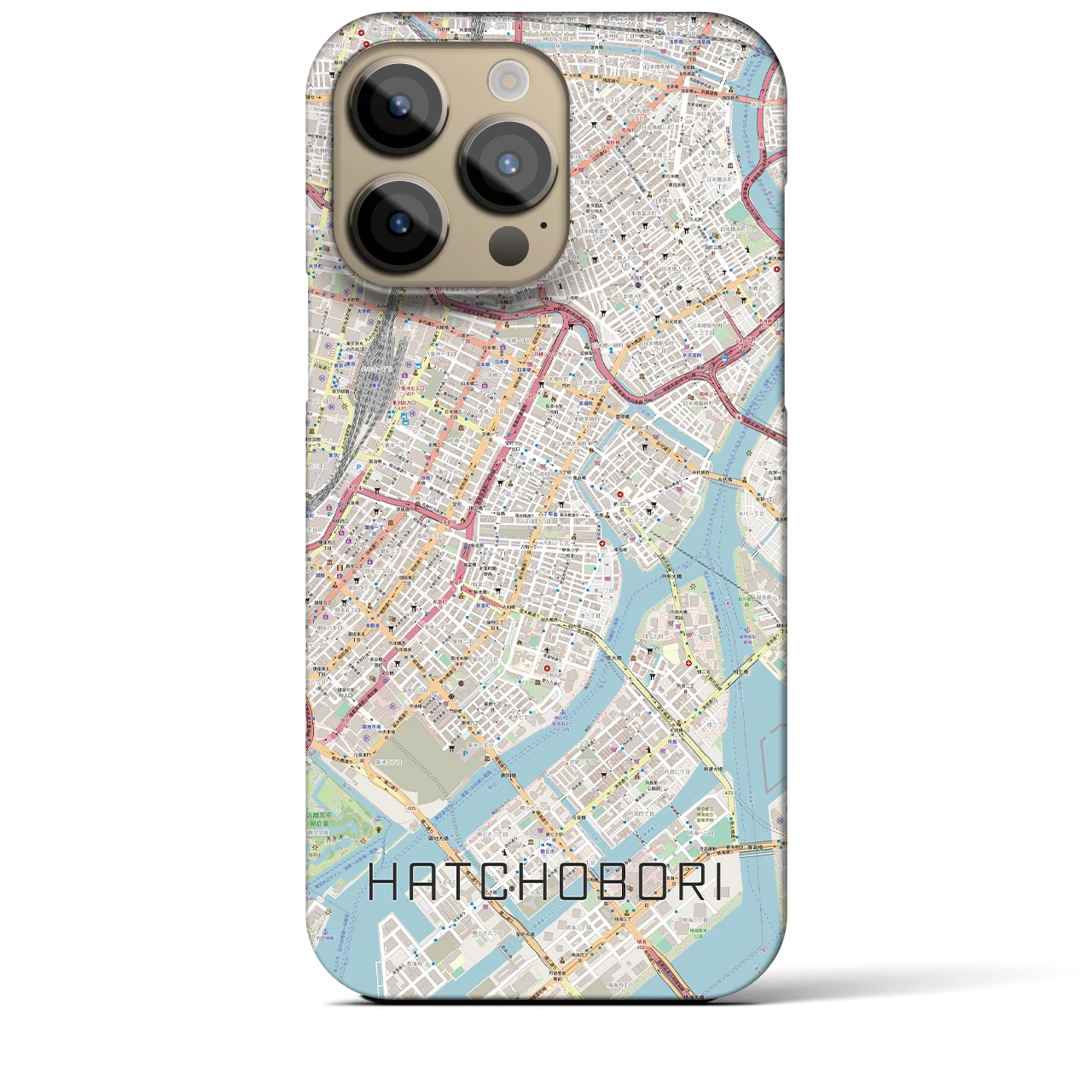 【八丁堀(東京都)】地図柄iPhoneケース(バックカバータイプ)