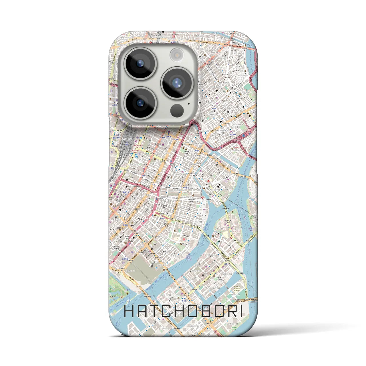 【八丁堀(東京都)】地図柄iPhoneケース(バックカバータイプ)
