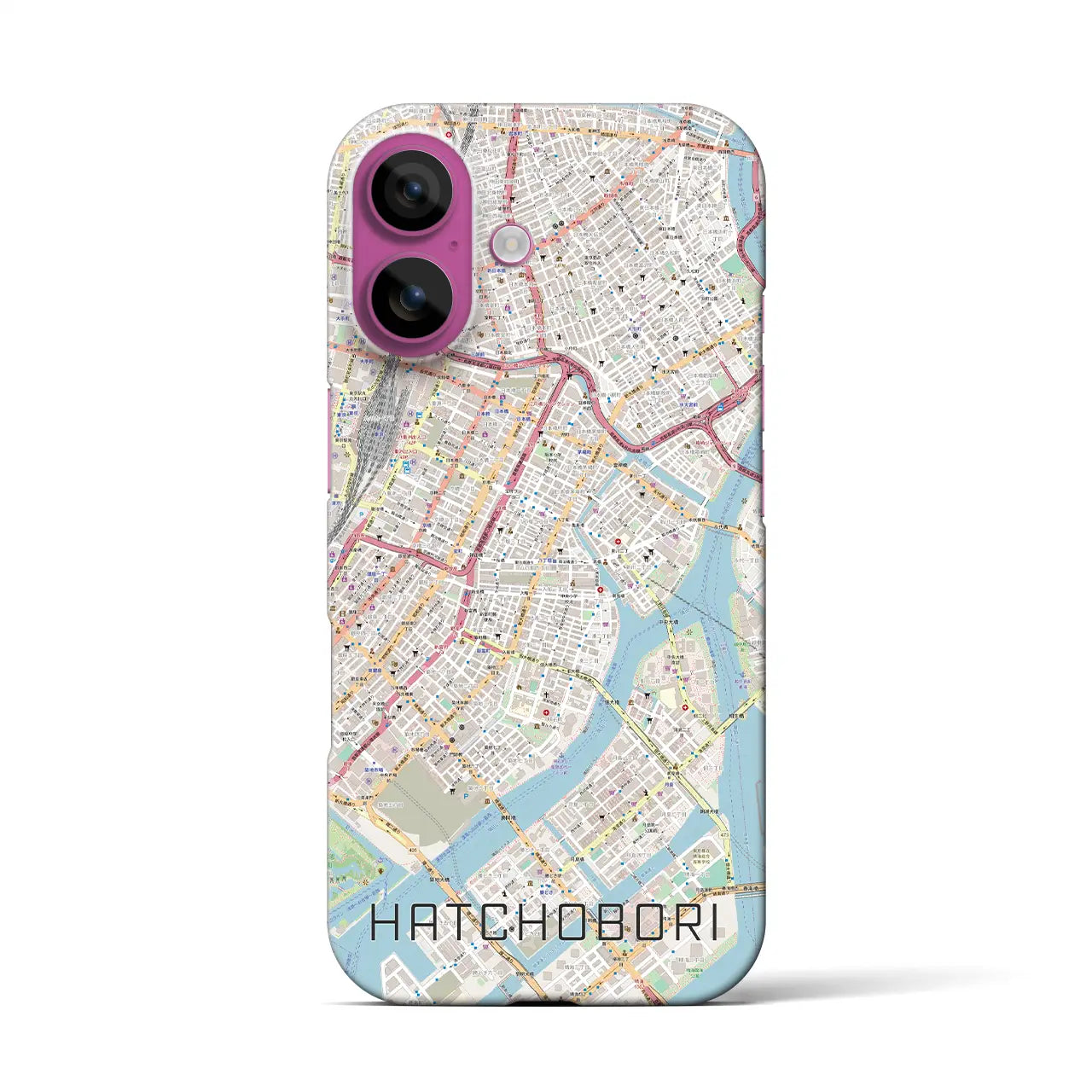 【八丁堀(東京都)】地図柄iPhoneケース(バックカバータイプ)