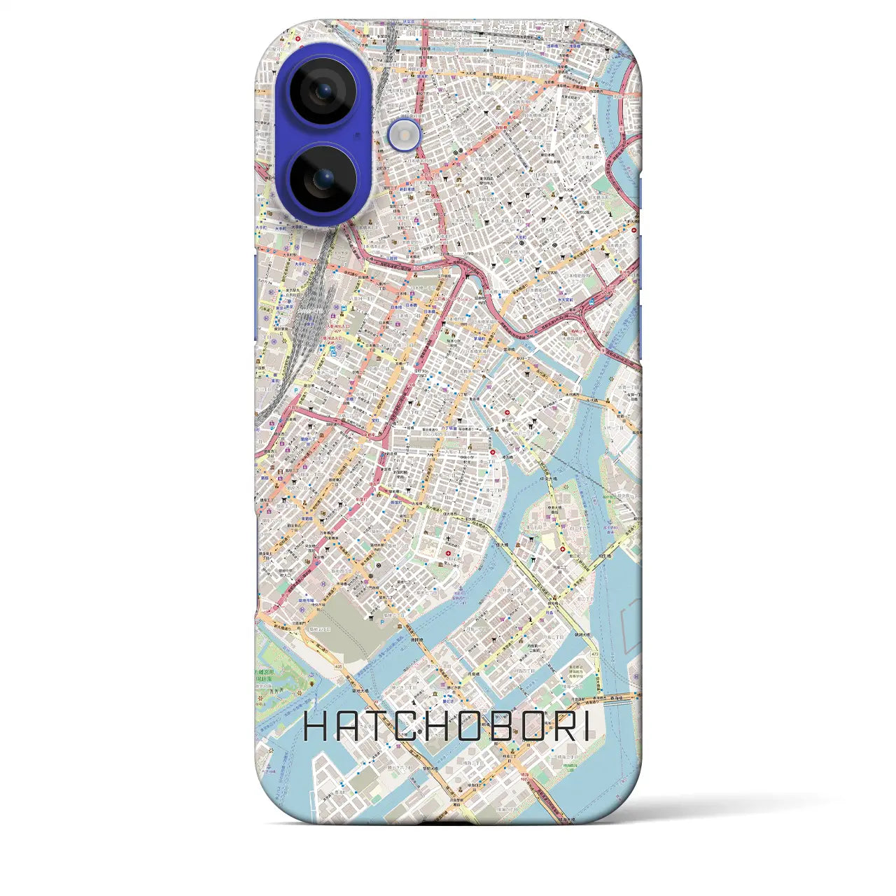【八丁堀(東京都)】地図柄iPhoneケース(バックカバータイプ)ナチュラル・iPhone 16 Pro Max 用