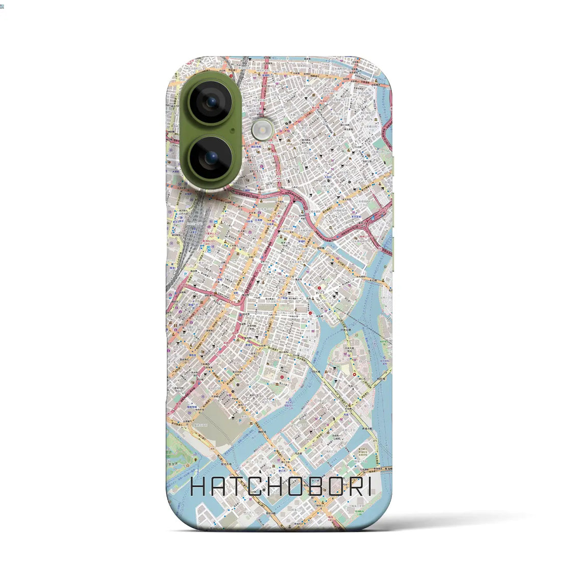 【八丁堀(東京都)】地図柄iPhoneケース(バックカバータイプ)ナチュラル・iPhone 17 Pro Max 用