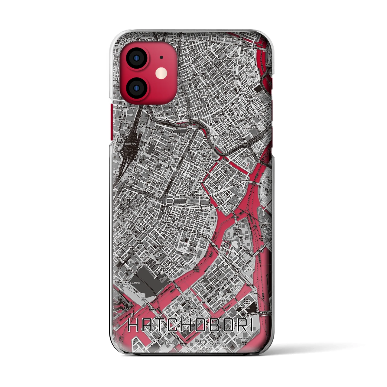 【八丁堀(東京都)】地図柄iPhoneケース(クリアタイプ)