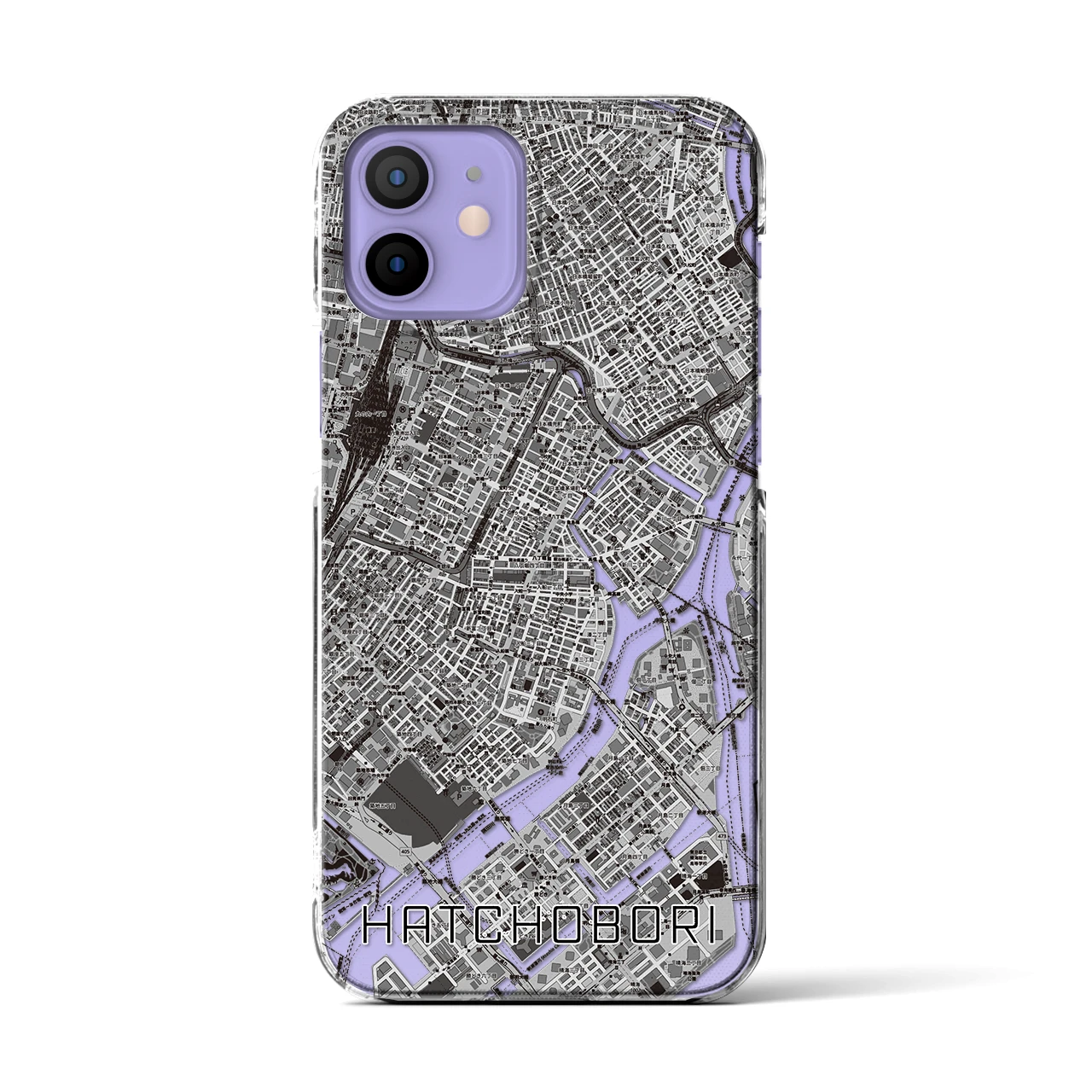 【八丁堀(東京都)】地図柄iPhoneケース(クリアタイプ)