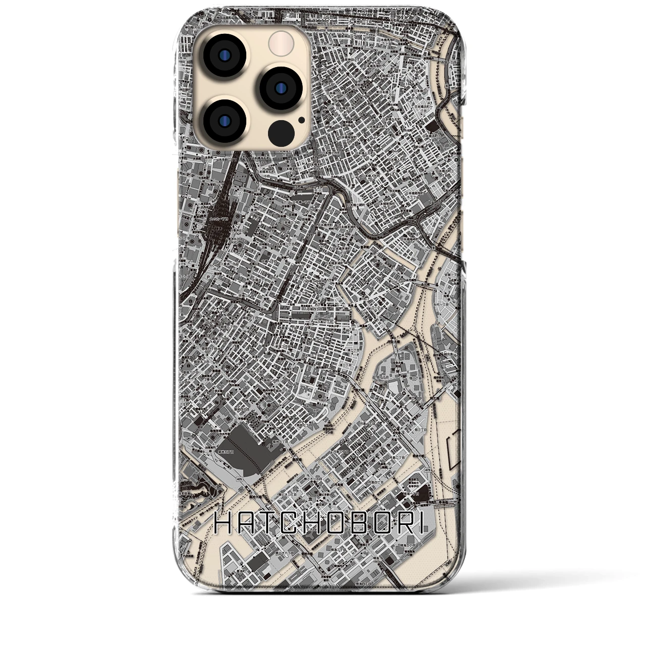 【八丁堀(東京都)】地図柄iPhoneケース(クリアタイプ)