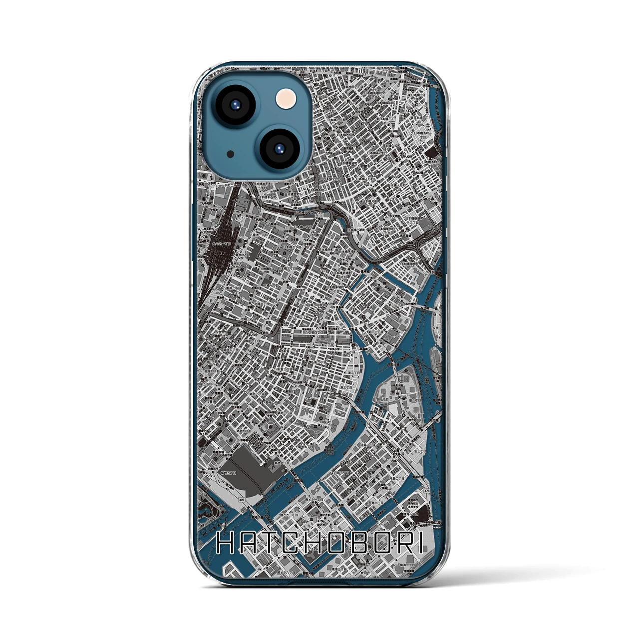 【八丁堀(東京都)】地図柄iPhoneケース(クリアタイプ)