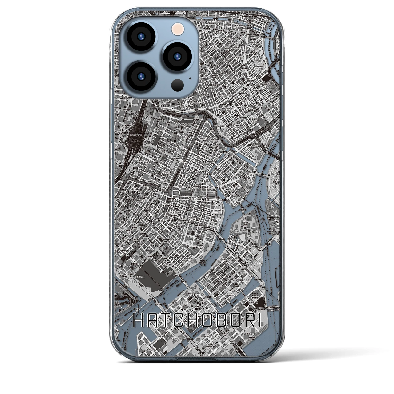【八丁堀(東京都)】地図柄iPhoneケース(クリアタイプ)