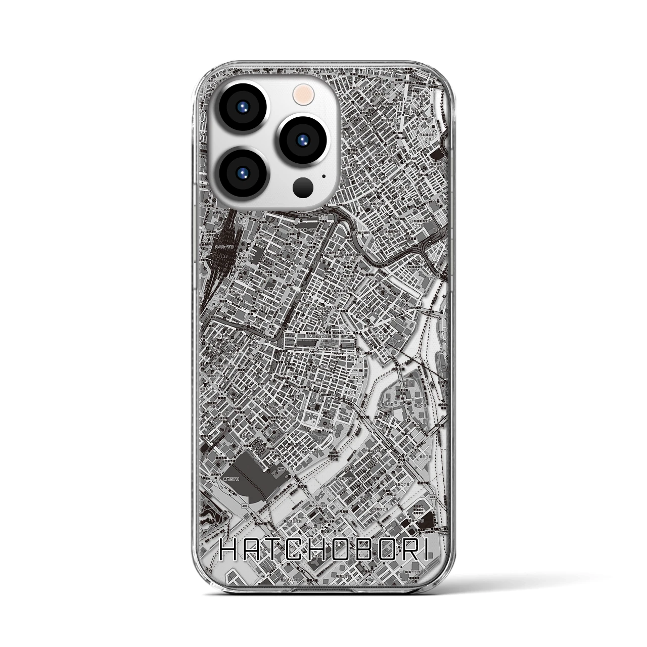 【八丁堀(東京都)】地図柄iPhoneケース(クリアタイプ)