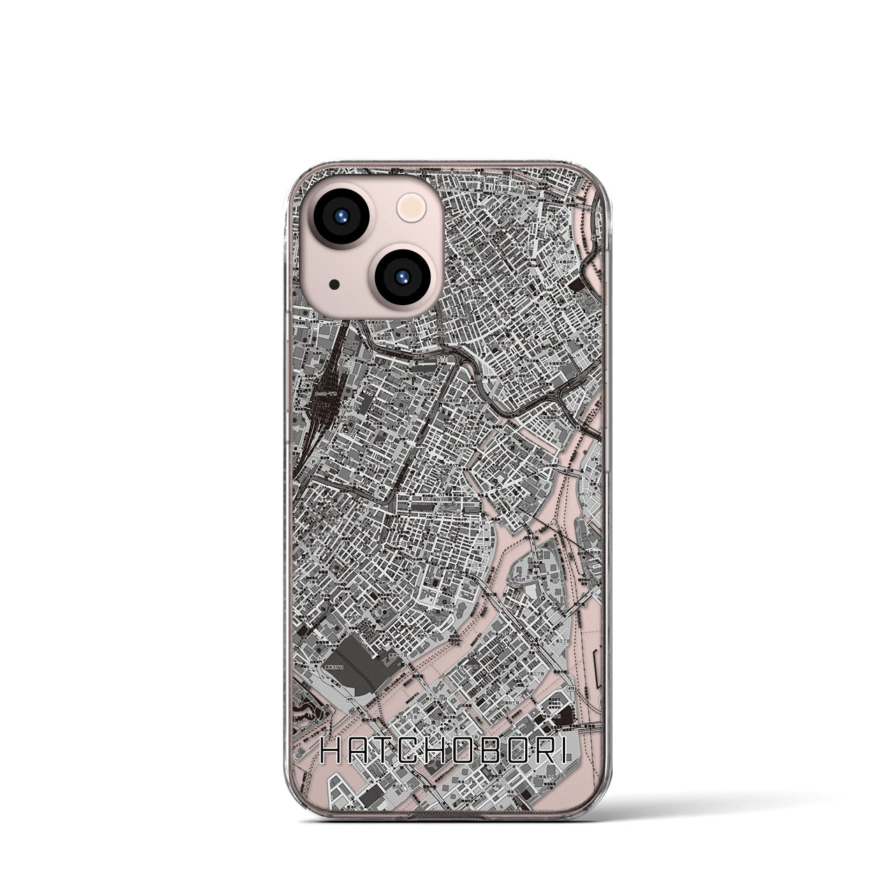 【八丁堀(東京都)】地図柄iPhoneケース(クリアタイプ)