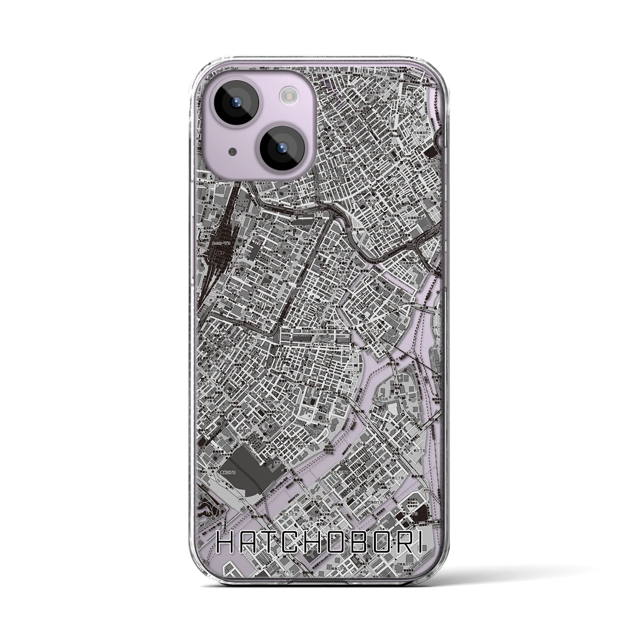 【八丁堀(東京都)】地図柄iPhoneケース(クリアタイプ)