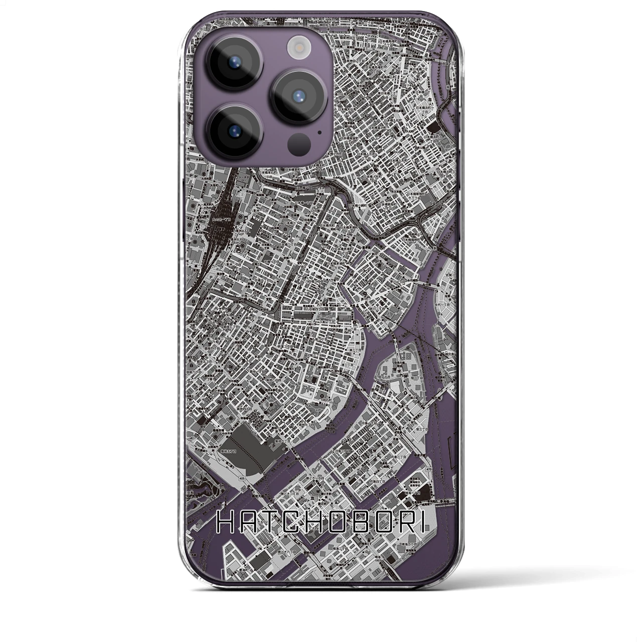 【八丁堀(東京都)】地図柄iPhoneケース(クリアタイプ)