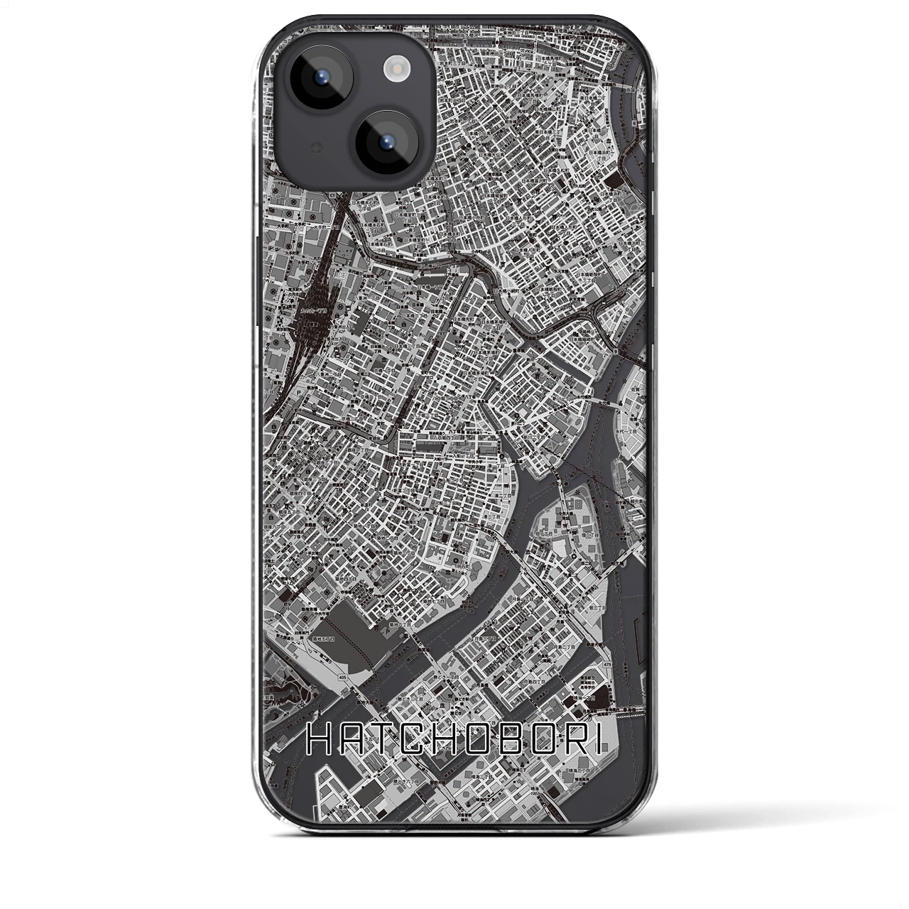 【八丁堀(東京都)】地図柄iPhoneケース(クリアタイプ)