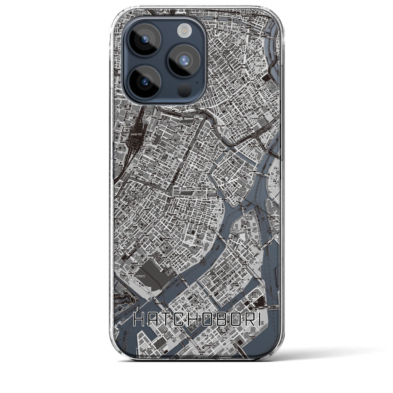 【八丁堀(東京都)】地図柄iPhoneケース(クリアタイプ)