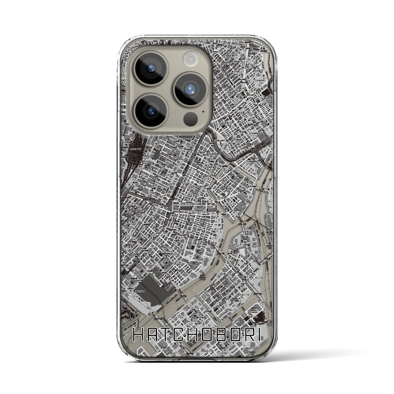 【八丁堀(東京都)】地図柄iPhoneケース(クリアタイプ)
