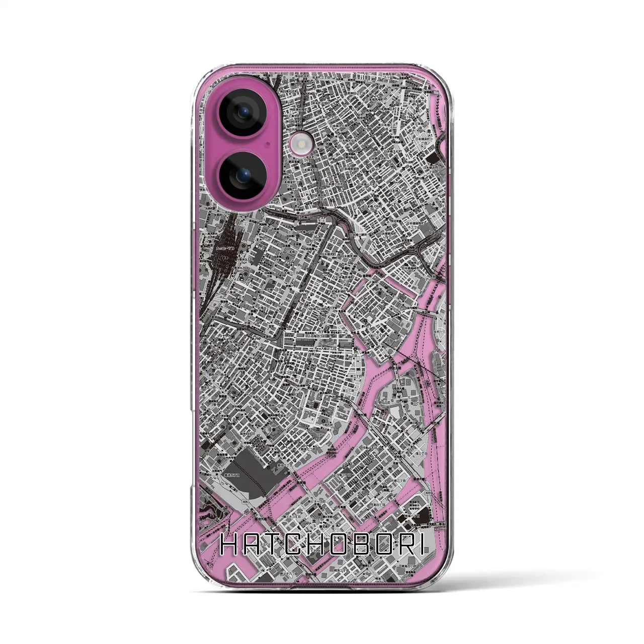 【八丁堀(東京都)】地図柄iPhoneケース(クリアタイプ)