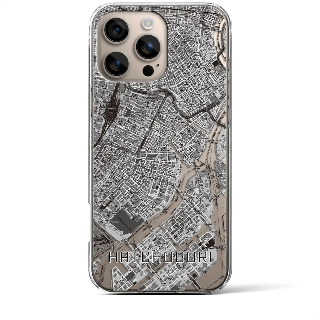 【八丁堀(東京都)】地図柄iPhoneケース(クリアタイプ)