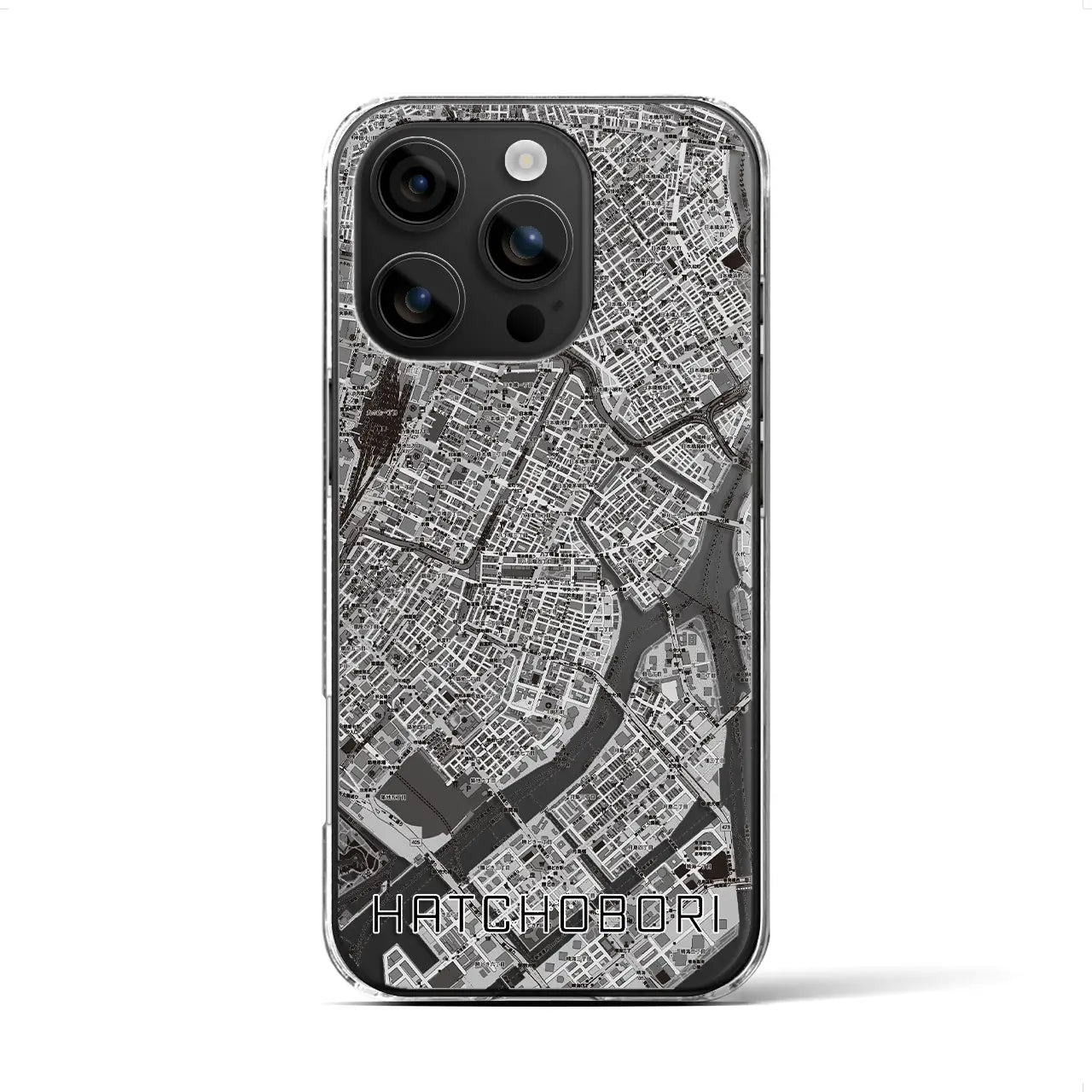 【八丁堀(東京都)】地図柄iPhoneケース(クリアタイプ)