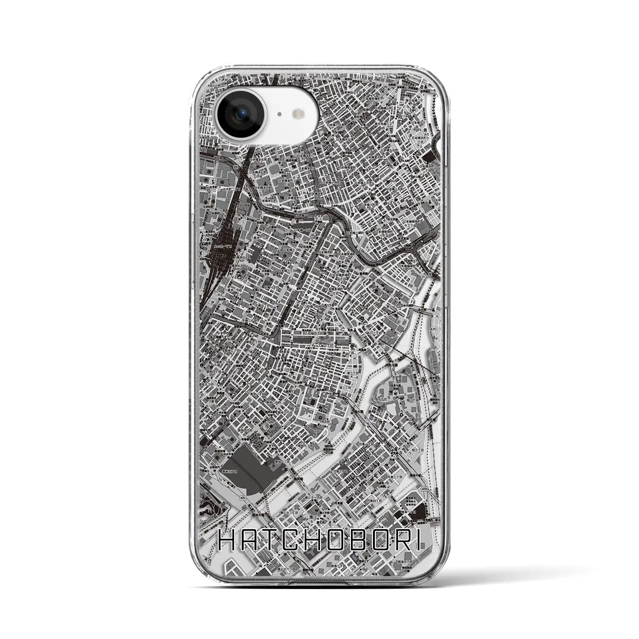 【八丁堀(東京都)】地図柄iPhoneケース(クリアタイプ)