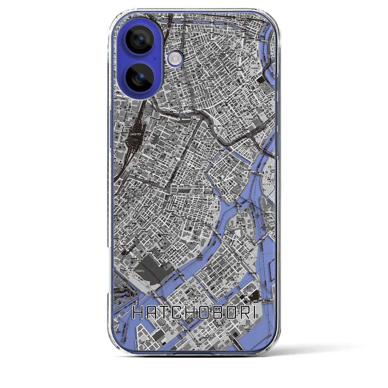 【八丁堀(東京都)】地図柄iPhoneケース(クリアタイプ)