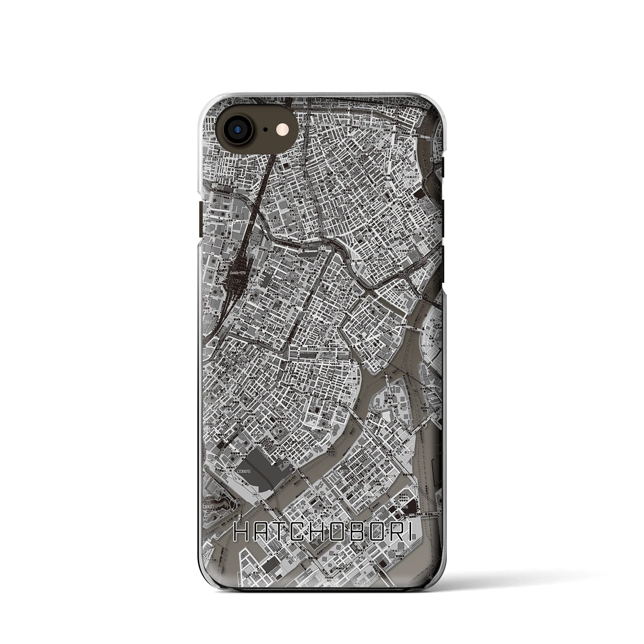 【八丁堀(東京都)】地図柄iPhoneケース(クリアタイプ)