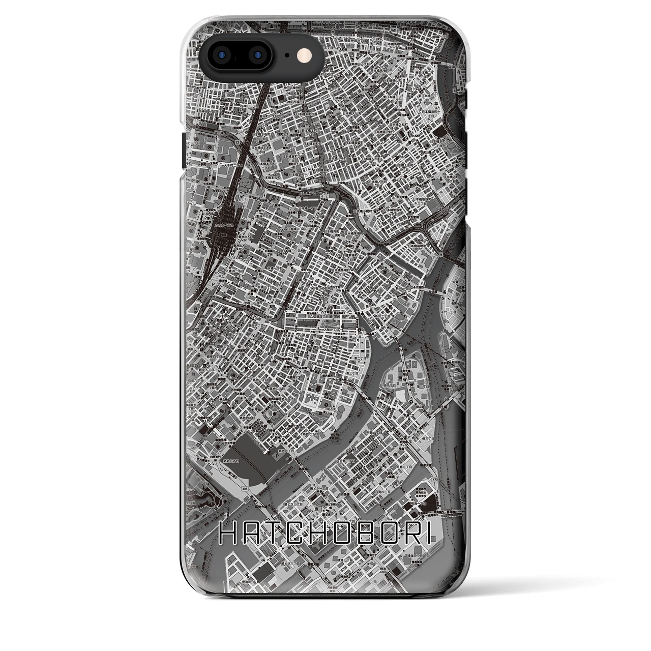 【八丁堀(東京都)】地図柄iPhoneケース(クリアタイプ)