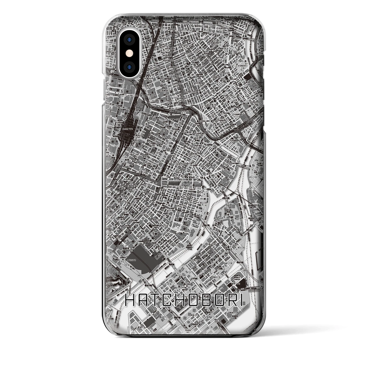 【八丁堀(東京都)】地図柄iPhoneケース(クリアタイプ)