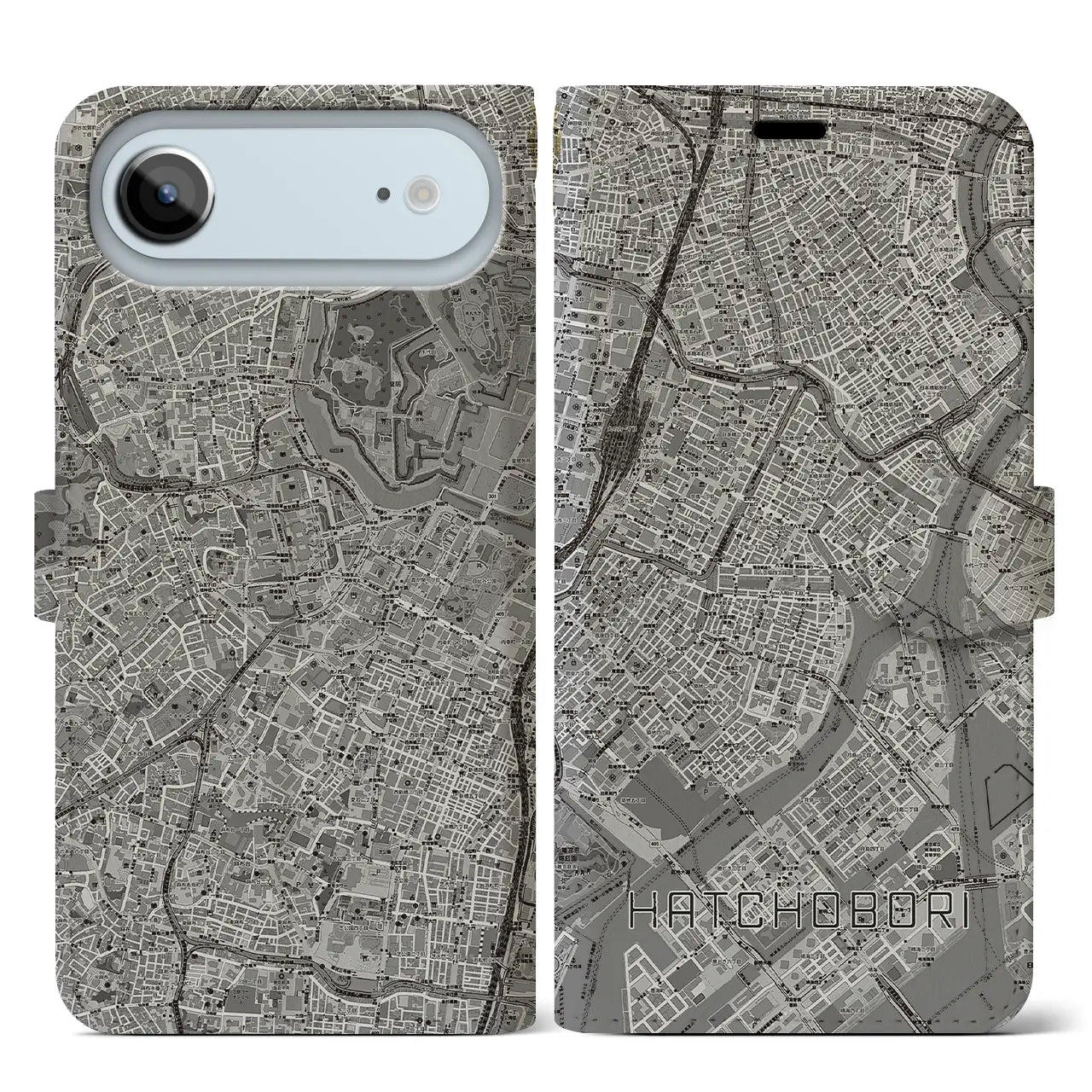 【八丁堀(東京都)】地図柄iPhoneケース(手帳タイプ)